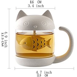 Cat mug with fish infuser - Dimension