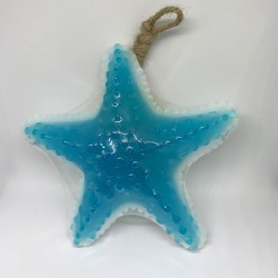 Aroma Handmade Soap with Natural Scrub Fiber, Blue Starfish